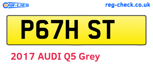 P67HST are the vehicle registration plates.