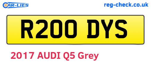 R200DYS are the vehicle registration plates.