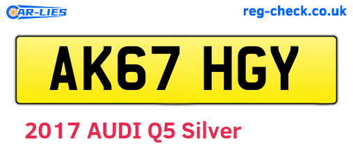 AK67HGY are the vehicle registration plates.