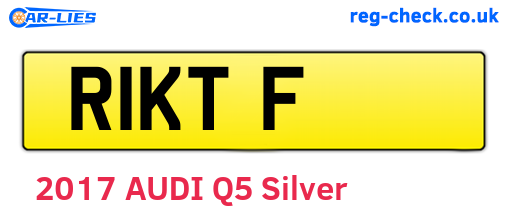 R1KTF are the vehicle registration plates.