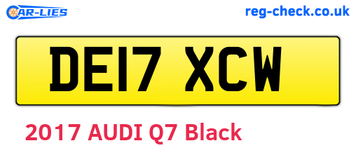 DE17XCW are the vehicle registration plates.