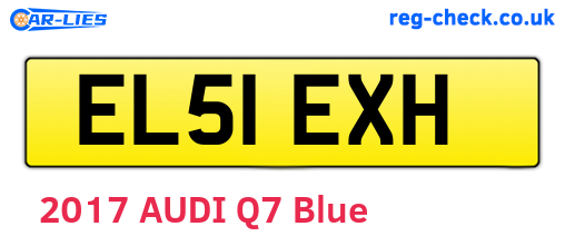 EL51EXH are the vehicle registration plates.