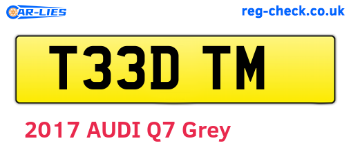 T33DTM are the vehicle registration plates.