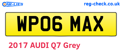 WP06MAX are the vehicle registration plates.