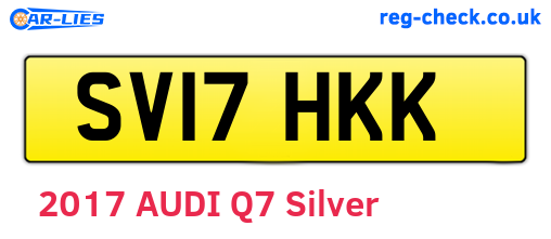 SV17HKK are the vehicle registration plates.