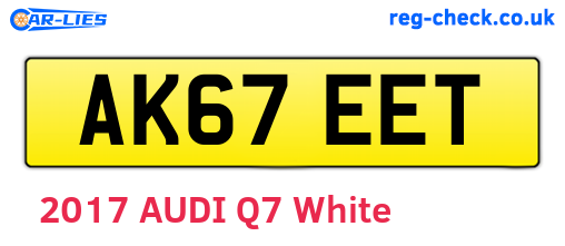 AK67EET are the vehicle registration plates.
