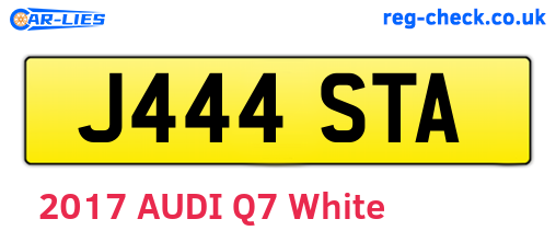 J444STA are the vehicle registration plates.