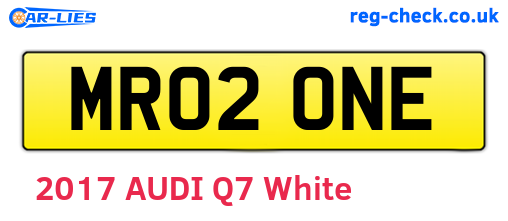 MR02ONE are the vehicle registration plates.