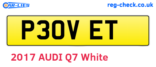 P30VET are the vehicle registration plates.