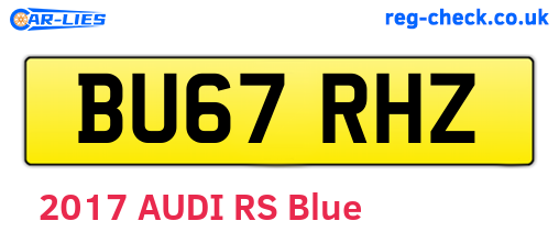 BU67RHZ are the vehicle registration plates.