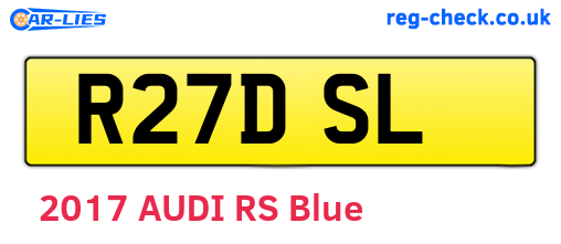 R27DSL are the vehicle registration plates.