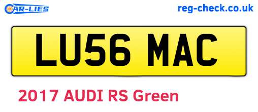 LU56MAC are the vehicle registration plates.