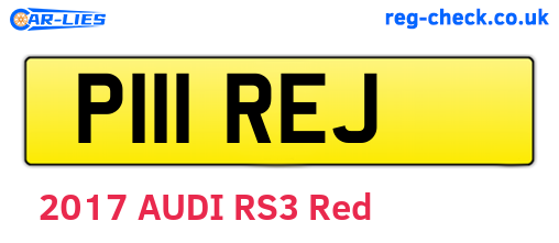 P111REJ are the vehicle registration plates.