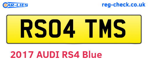 RS04TMS are the vehicle registration plates.
