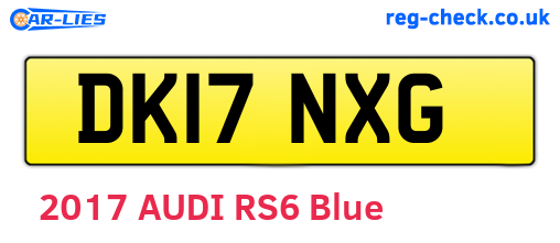 DK17NXG are the vehicle registration plates.