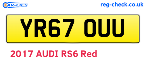 YR67OUU are the vehicle registration plates.