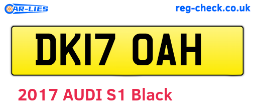 DK17OAH are the vehicle registration plates.
