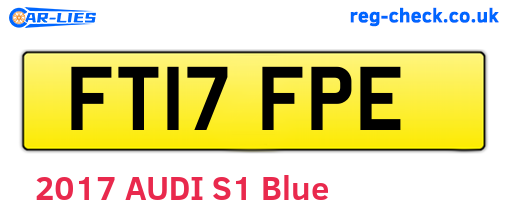 FT17FPE are the vehicle registration plates.