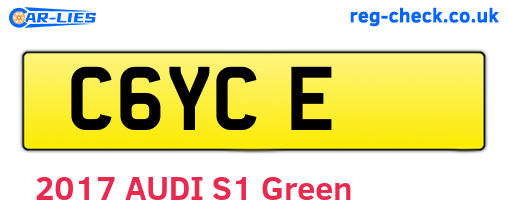 C6YCE are the vehicle registration plates.