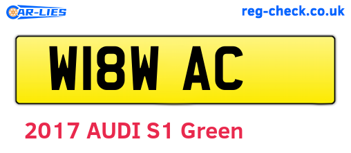 W18WAC are the vehicle registration plates.