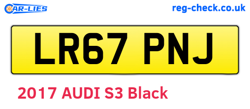 LR67PNJ are the vehicle registration plates.