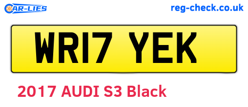WR17YEK are the vehicle registration plates.