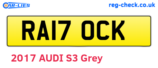 RA17OCK are the vehicle registration plates.
