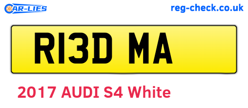 R13DMA are the vehicle registration plates.