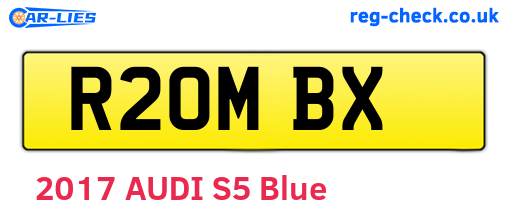 R20MBX are the vehicle registration plates.