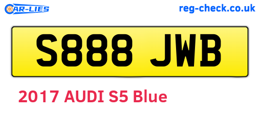 S888JWB are the vehicle registration plates.