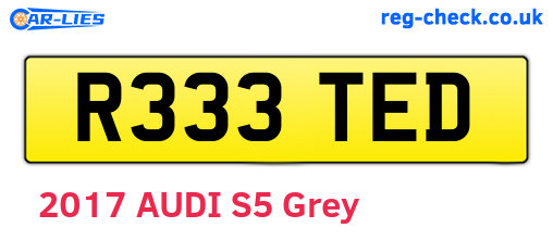 R333TED are the vehicle registration plates.