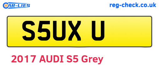 S5UXU are the vehicle registration plates.
