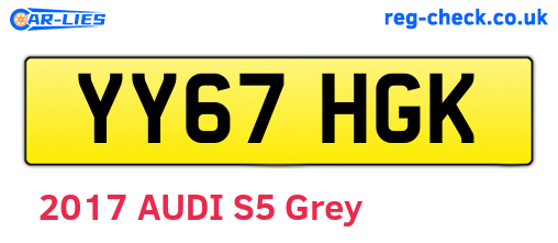 YY67HGK are the vehicle registration plates.