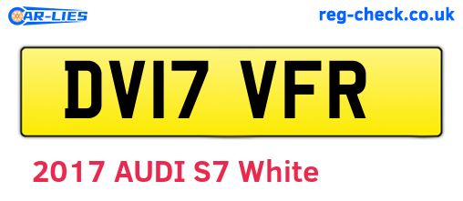 DV17VFR are the vehicle registration plates.