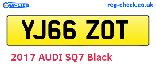 YJ66ZOT are the vehicle registration plates.