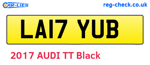 LA17YUB are the vehicle registration plates.