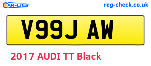 V99JAW are the vehicle registration plates.