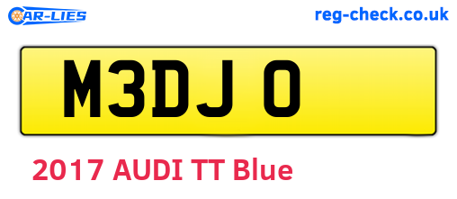 M3DJO are the vehicle registration plates.