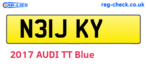 N31JKY are the vehicle registration plates.
