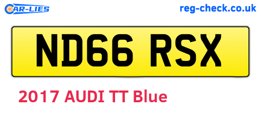 ND66RSX are the vehicle registration plates.
