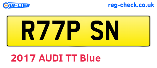R77PSN are the vehicle registration plates.