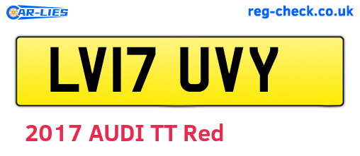 LV17UVY are the vehicle registration plates.