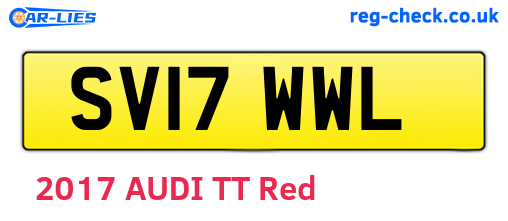 SV17WWL are the vehicle registration plates.