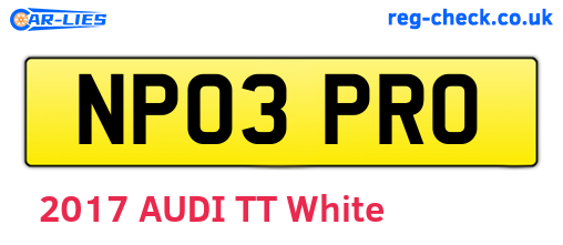 NP03PRO are the vehicle registration plates.