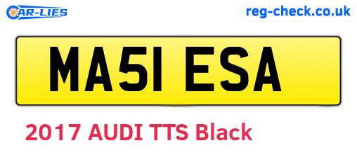 MA51ESA are the vehicle registration plates.