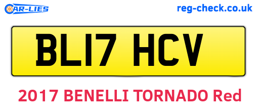 BL17HCV are the vehicle registration plates.