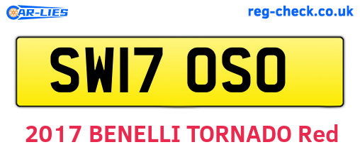 SW17OSO are the vehicle registration plates.