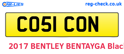 CO51CON are the vehicle registration plates.