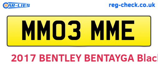 MM03MME are the vehicle registration plates.
