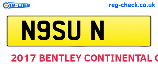 N9SUN are the vehicle registration plates.